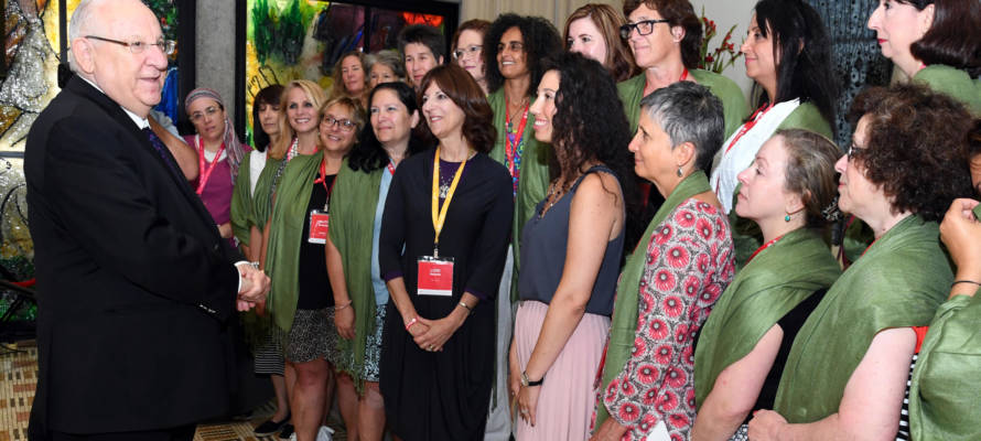 President Reuven Rivlin meets with mothers of IDF North American lone soldiers.