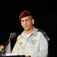 IDF Chief of Staff Aviv Kochavi speaks at a graduating ceremony for new Israel Navy officers. (Meir Vaknin/Flash90)