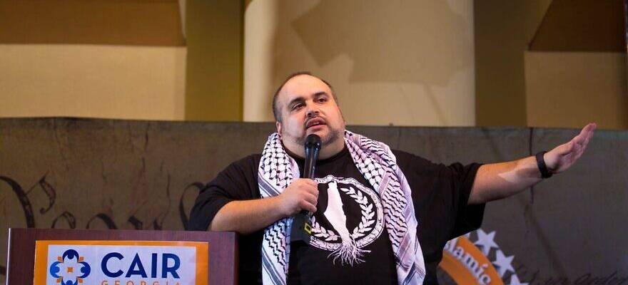 Pro-Palestinian activist Said Durrah speaks at a CAIR Georgia event on February 24, 2018.