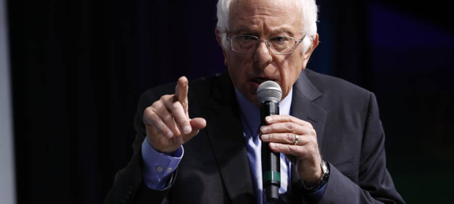 Democratic presidential candidate Sen. Bernie Sanders, I-Vt., speaks at the J Street National Conference, Oct. 28, 2019, in Washington.