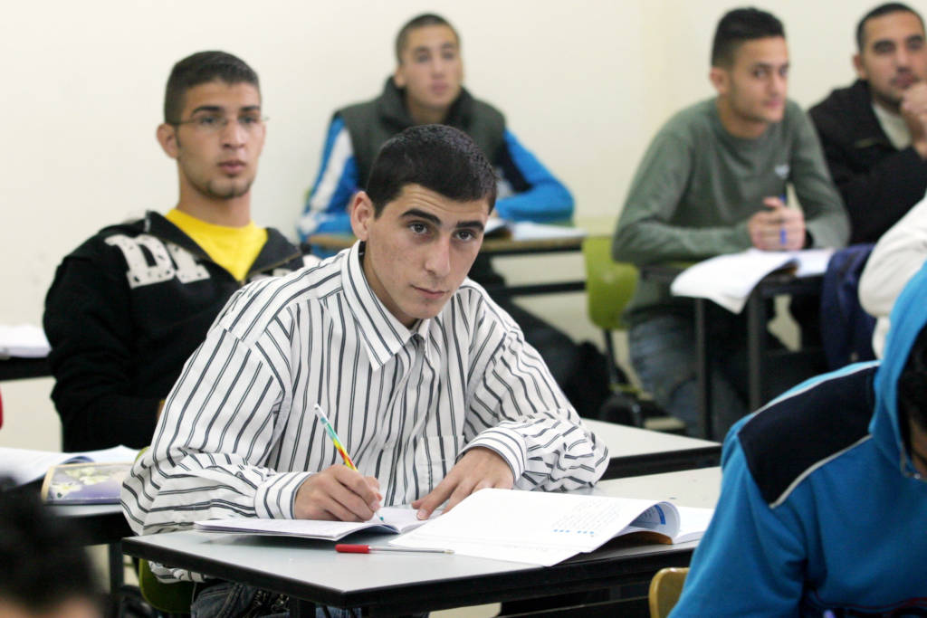 Palestinian students during class in East Jerusalem. (Orel Cohen / Flash90)