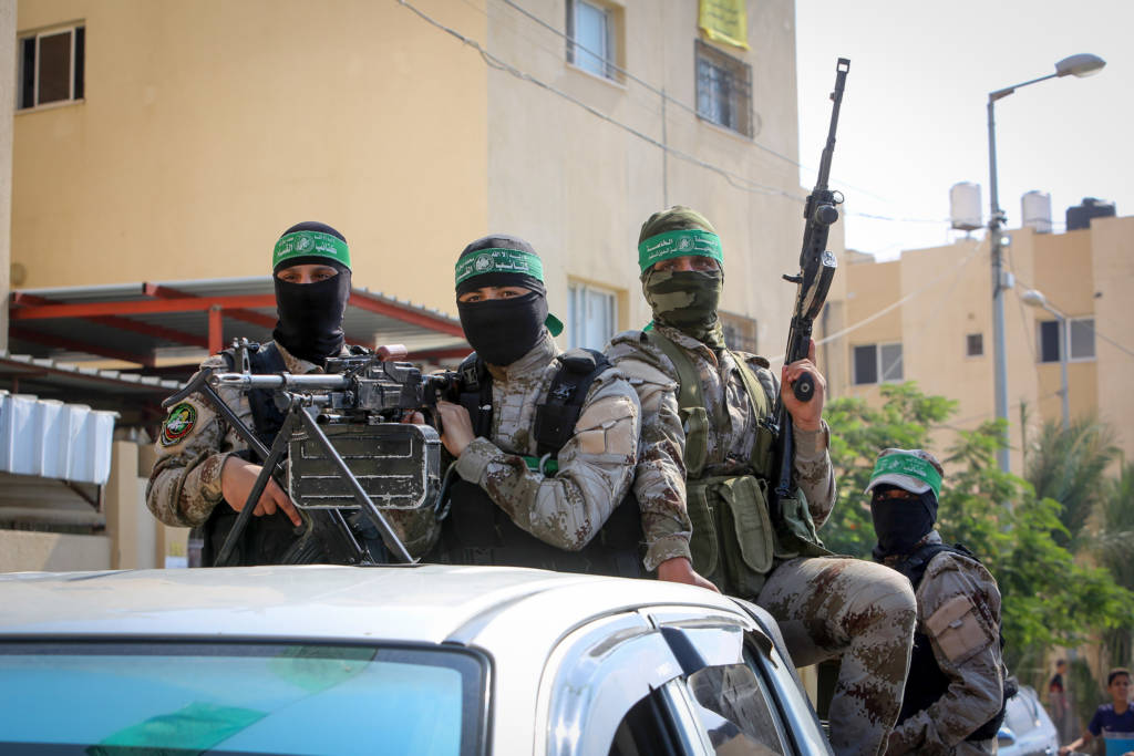 Hamas terrorists in the Gaza Strip
