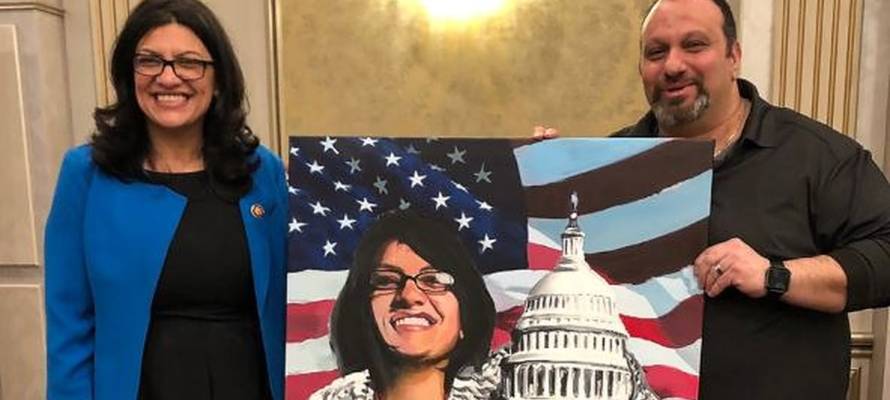 Rashida Tlaib and Abbas Hamideh (Twitter)