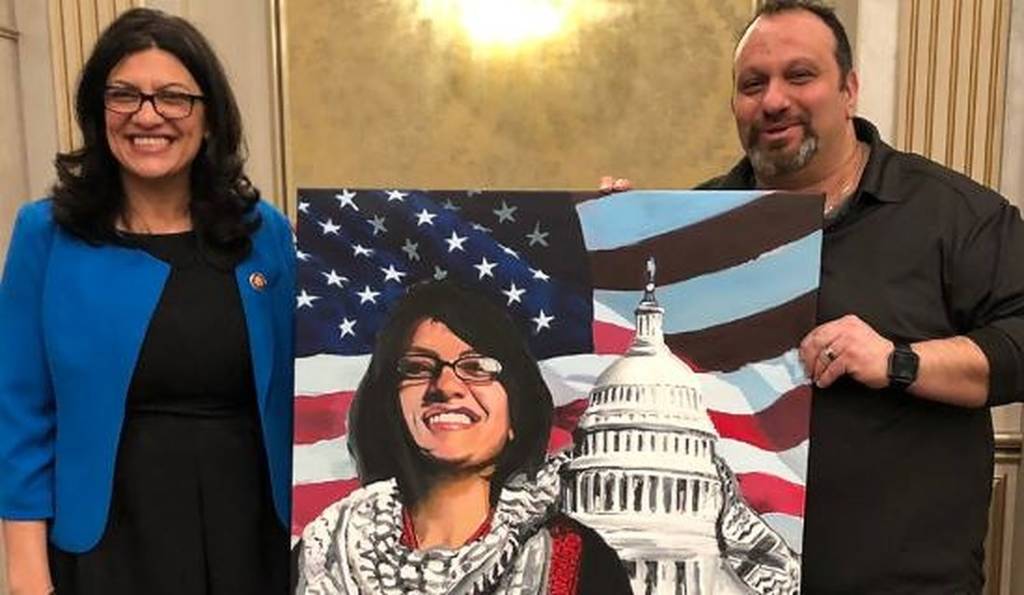 Rashida Tlaib and Abbas Hamideh (Twitter)
