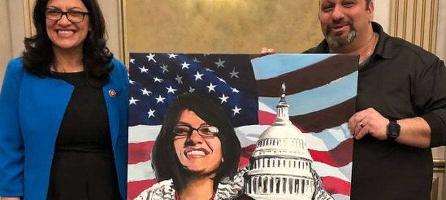 Rashida Tlaib and Abbas Hamideh (Twitter)