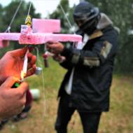 Palestinians prepare an incendiary airborne device