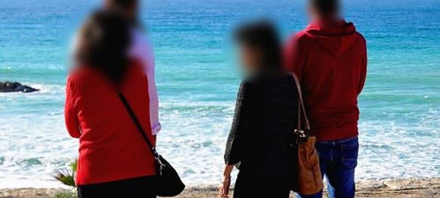 Mother and son view Gaza from Ashkelon beach after decades of separation (Courtesy)