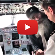 Chabad Rabbi Kalman Weinfeld facilitates a pre-flight bar mitzvah with two pilots. (COLlive/screenshot)