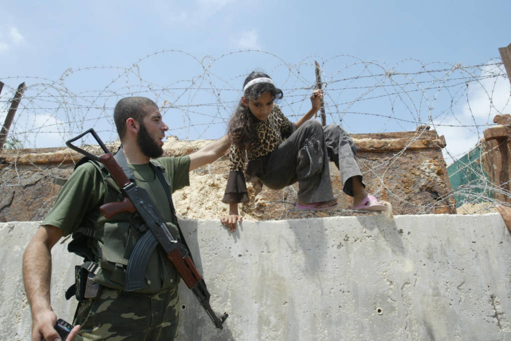 Hamas terrorist and a Palestinian gir