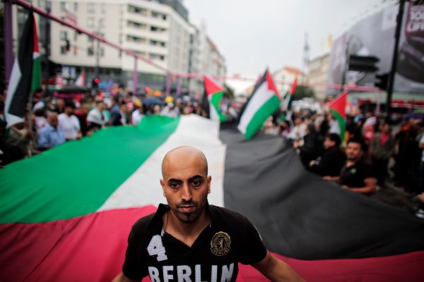 Anti-Israel demonstrators in Berlin