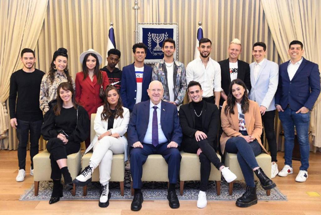 President Reuven Rivlin and young Israelis launch an anti-bullying campaign at the Presidential Residence, Jerusalem, February 16, 2020.