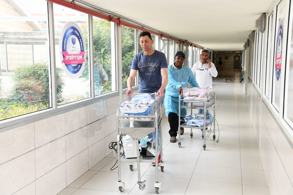 Moving the premies in Barzilai Medical Center to protected areas.