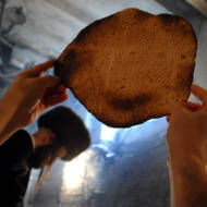 Baking matzah for Passover