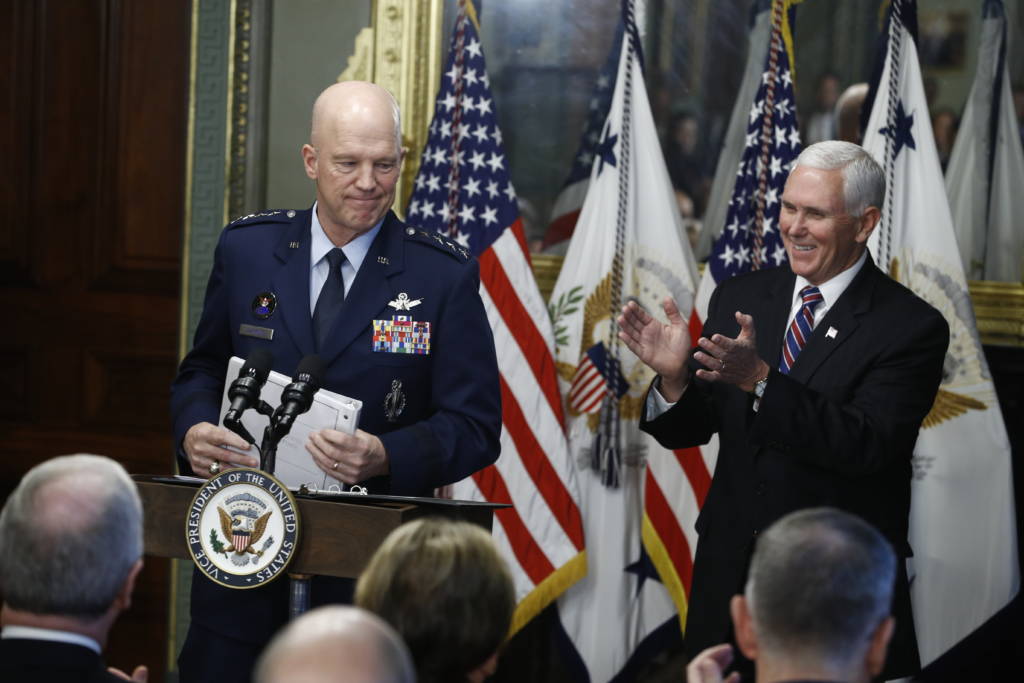 General John Raymond and Vice President Mike Pence