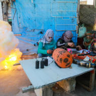 Palestinians prepare explosive devices