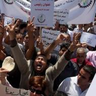 Palestinian workers protest Ramallah