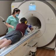 baby and mother in MRI