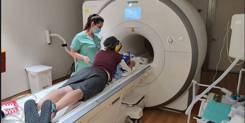 baby and mother in MRI
