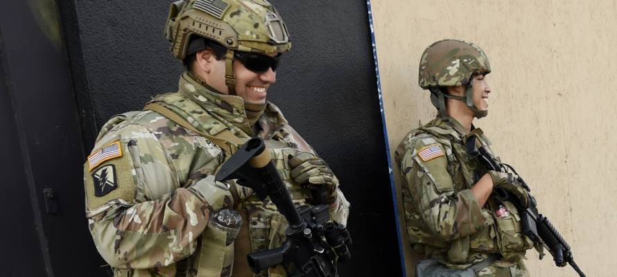 National Guard soldiers in Los Angeles.