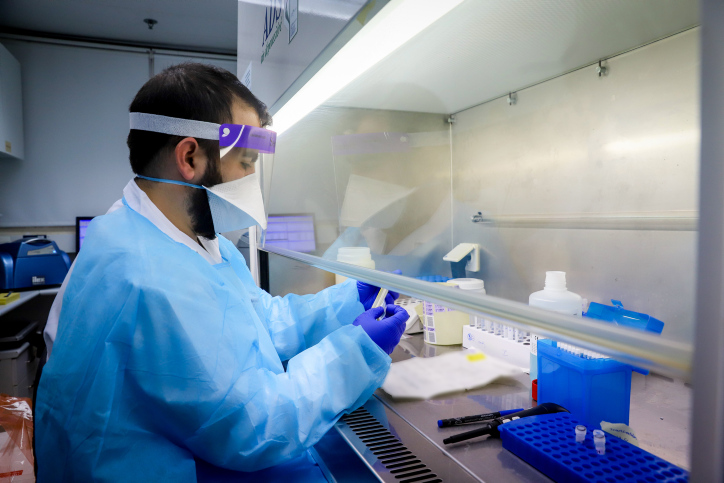 testing for coronavirus at Rambam Hospital
