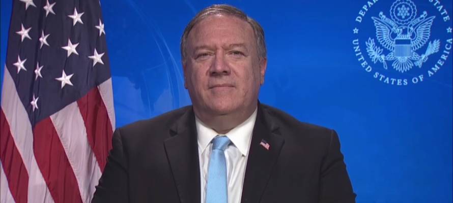 Mike Pompeo addressing the AJC