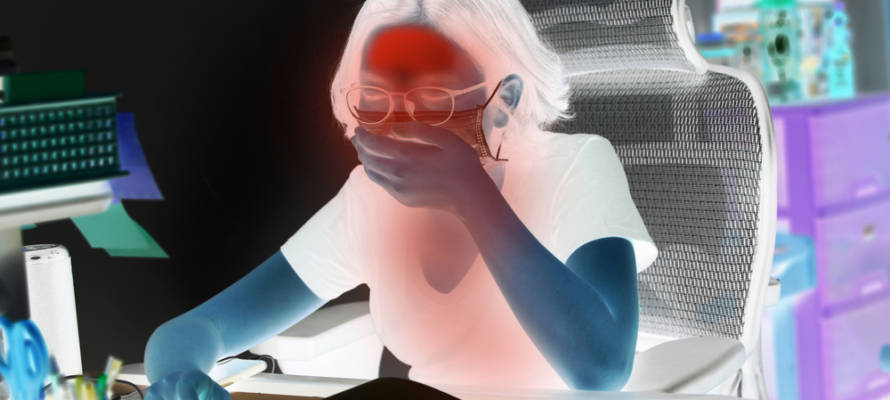Illustrative - Thermal imaging of a person coughing