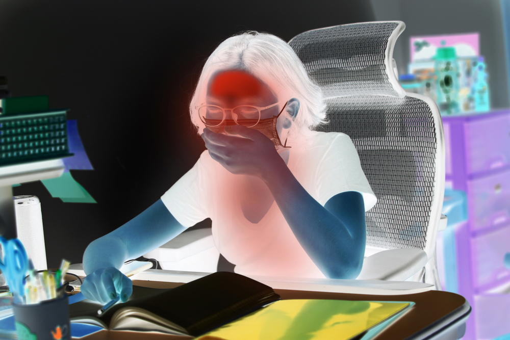 Illustrative - Thermal imaging of a person coughing