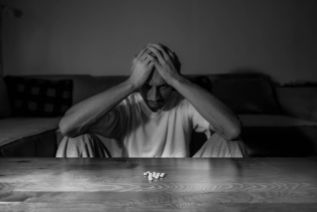 man depressed worried