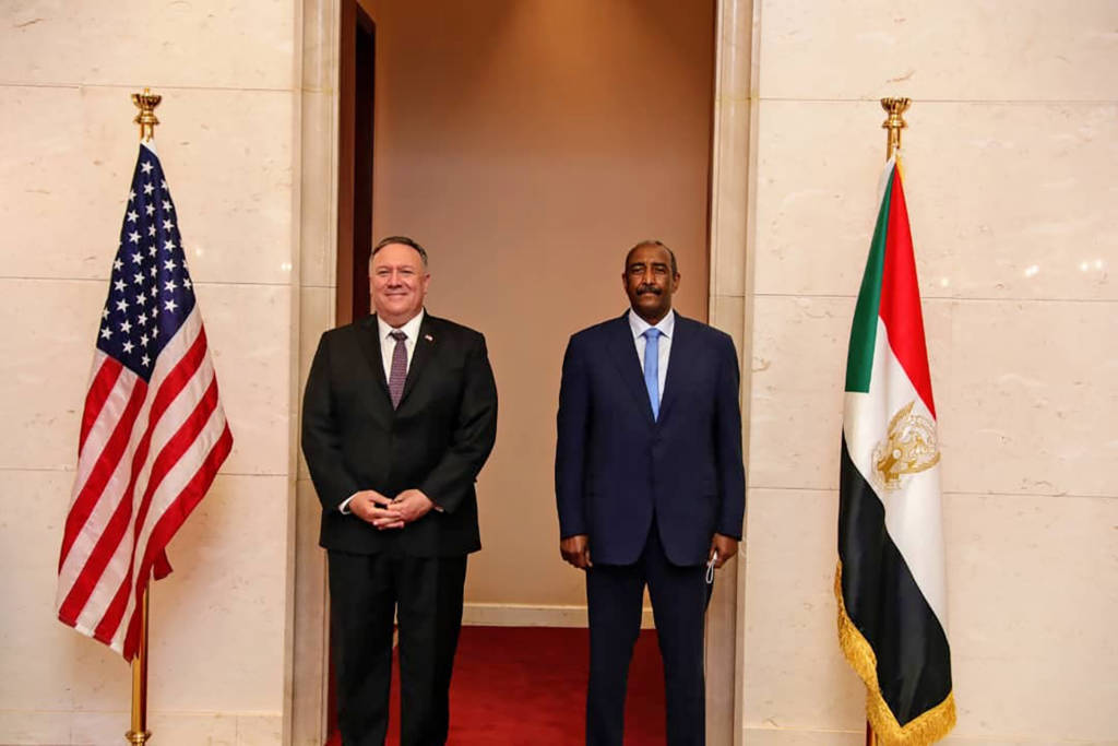 Abdel-Fattah Burhan, Mike Pompeo