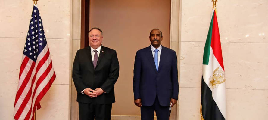 Abdel-Fattah Burhan, Mike Pompeo