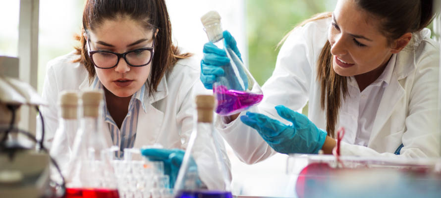 Researchers in a lab
