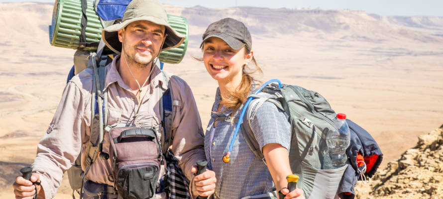 Young hikers in Israel