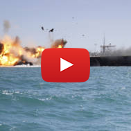 Iran blows up mock U.S. aircraft carrrier