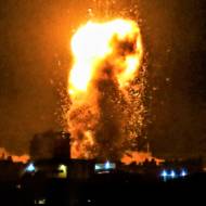 An Israeli airstrike. (illustrative) (Abed Rahim Khatib/Flash90)