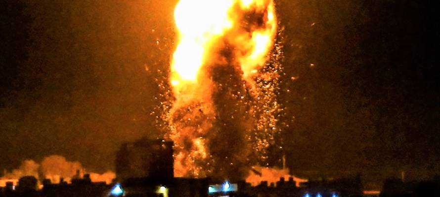 An Israeli airstrike. (illustrative) (Abed Rahim Khatib/Flash90)