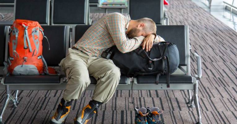 waiting at airport for flight