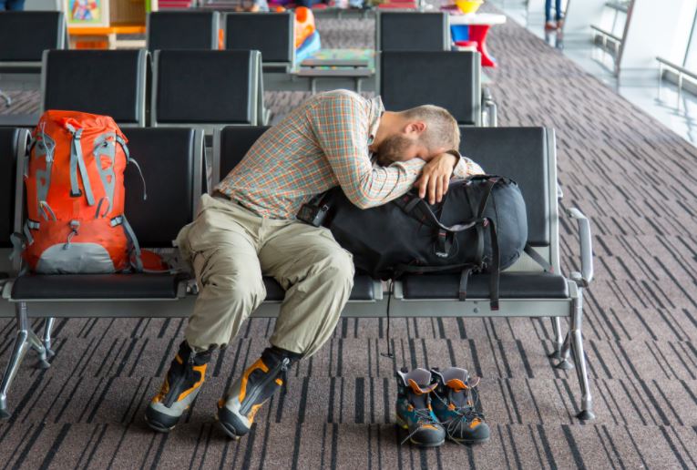 waiting at airport for flight