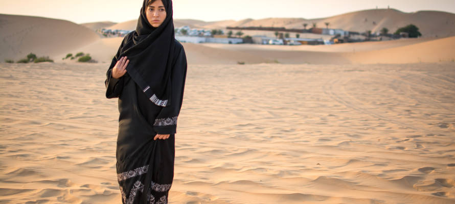 woman in desert