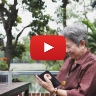 Elderly woman on Smart Phone