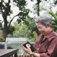 Elderly woman on Smart Phone