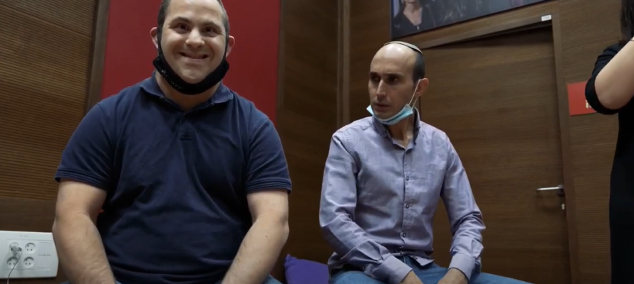 Shai Ben Shushan with a Shalva Band Member
