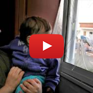 A window in Israel shattered by a Palestinian rocket