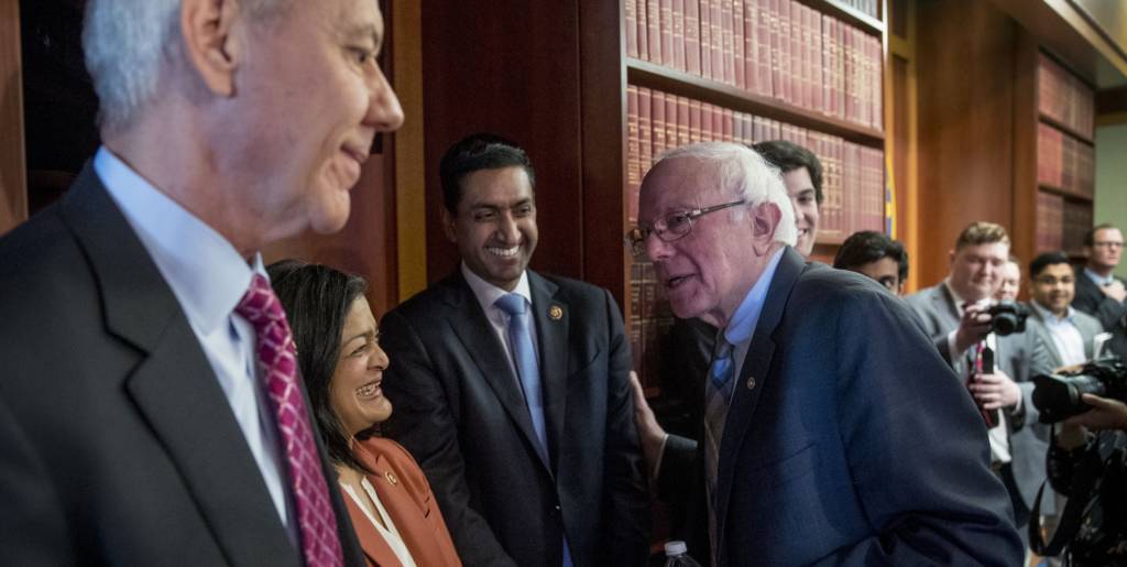 Ro Khanna wth Bernie Sanders