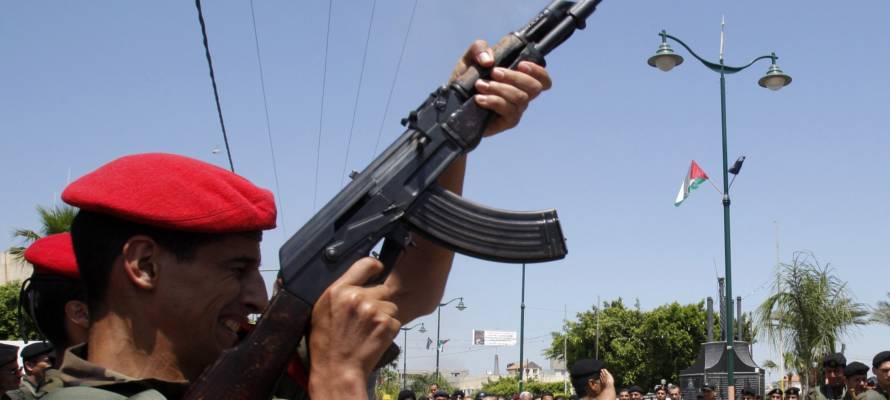 Palestinian shoots in the air