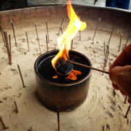 Oil lamp holy Buddism