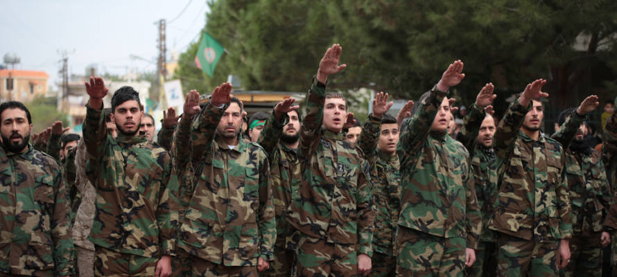 Hezbollah terrorists Nazi salute