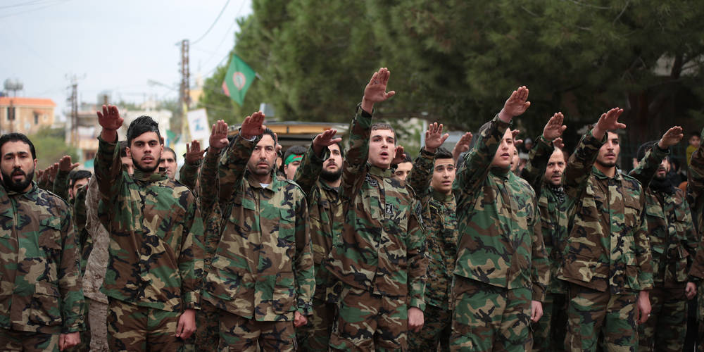 Hezbollah terrorists Nazi salute