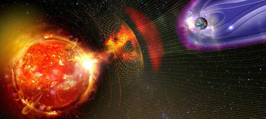 Solar radiation hits the Earth