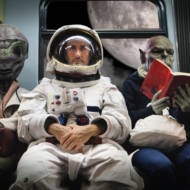 Astronaut and aliens