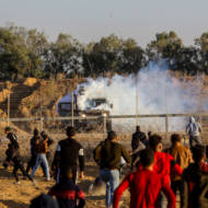 Palestinian riot on Gaza border